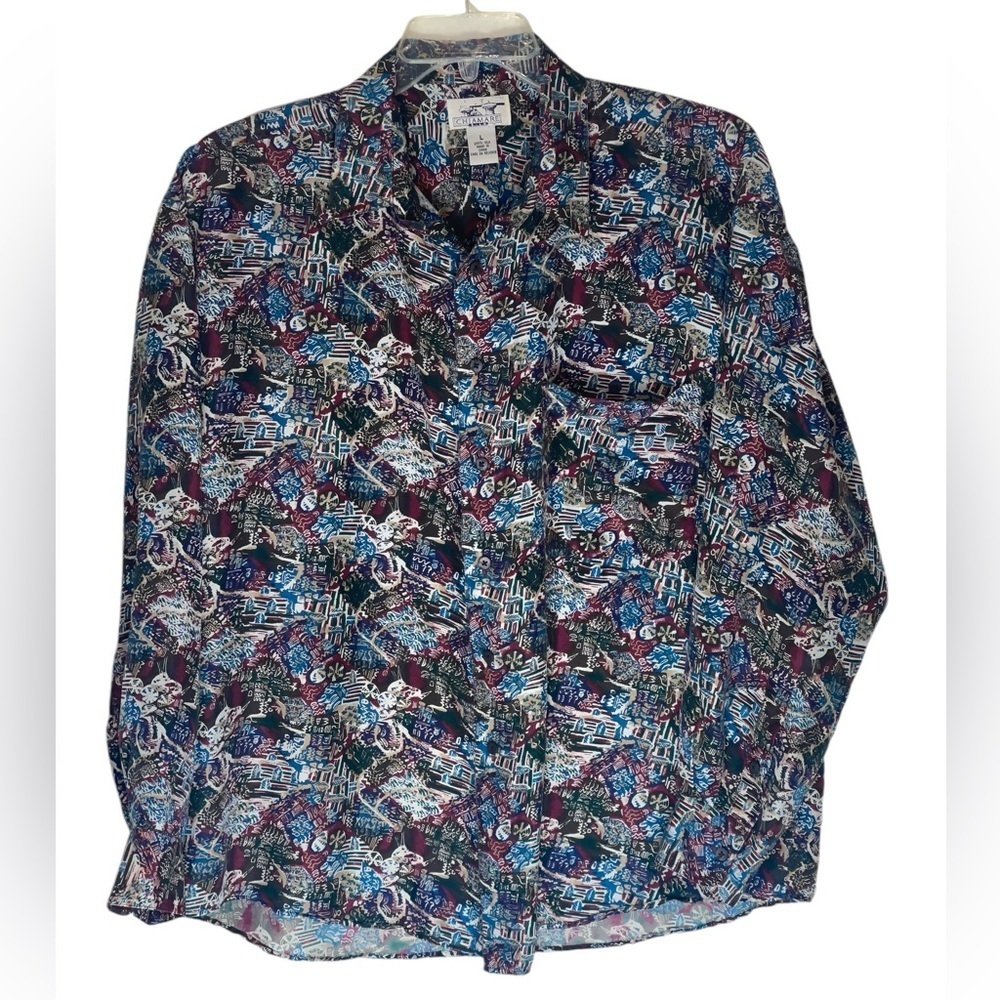 Chaimare silk long sleeve shirt size large GUC